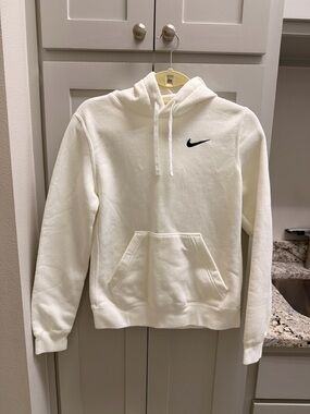 Nike White Hoodie with Black Swoosh
